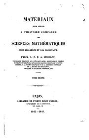 Cover of Matériaux pour servir à l'historie comparée des sciences mathémtiques chez les Grecs et les Orientaux by Louis Pierre Eugène Amélie Sédillot