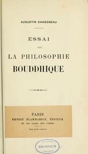 Front cover of Essai sur la philosophie bouddhique by Augustin Chaboseau