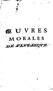Cover of Œuvres morales by Plutarch