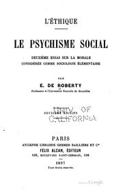 Cover of L'é thique by Eugène de Roberty
