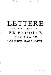 Front cover of Lettere scientifiche, ed erudite by Magalotti, Lorenzo conte