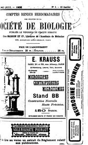 Front cover of Comptes rendus des séances de la Société de biologie et de ses filiales by Unknown