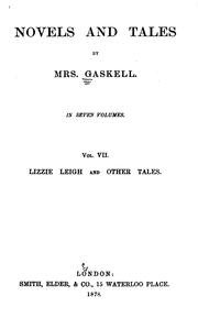 Front cover of Lizzie Leigh, and other tales by Elizabeth Cleghorn Gaskell