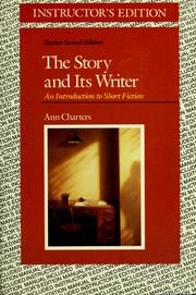 Front cover of The Story and Its Writer--Shorter Second Edition by Ann Charters