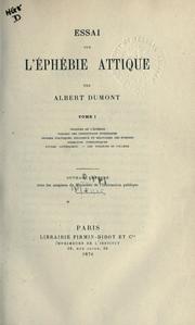 Front cover of Essai sur l'éphébie attique by Albert Dumont