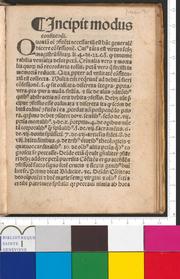 Cover of Modus confitendi by Andrés de Escobar
