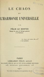 Front cover of Le chaos et l'harmonie universelle by Félix Alexandre Le Dantec