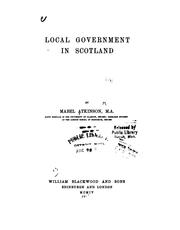 Front cover of Local government in Scotland by Mabel Atkinson
