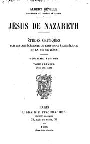 Cover of Jésus de Nazareth by Albert Réville