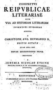 Front cover of Conspectvs reipvblicae literariae; sive, Via ad historiam literariam ivventvti stvdiosae aperta a Christoph by Christoph August Heumann