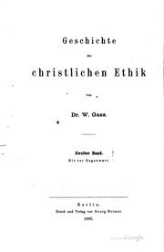 Cover of Geschichte der christlichen Ethik by Wilhelm Gass
