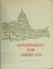 Front cover of Government for Americans by Rollin Bennett Posey
