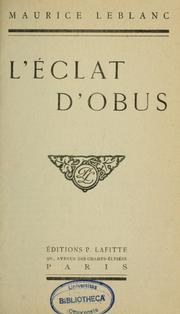 Cover of L' éclat d'obus by Maurice Leblanc