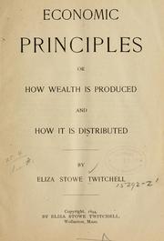 Cover of Economic principles by Eliza Stowe Twitchell