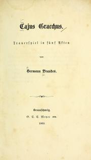 Cover of Cajus Gracchus by Hermann Brandes