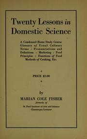 Cover of Twenty lessons in domestic science by Marian Cole Fisher