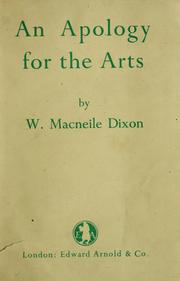 Cover of An apology for the arts by Dixon, William Macneile