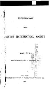 Front cover of Proceedings of the London Mathematical Society by London Mathematical Society