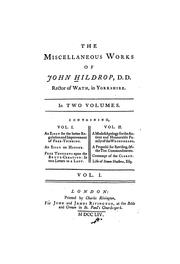 Front cover of The Miscellaneous Works of John Hildrop by John Hildrop