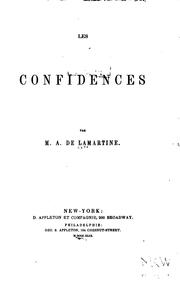 Cover of Les confidences by Alphonse de Lamartine