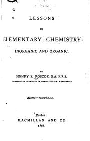 Front cover of Lessons in elementary chemistry: inorganic and organic by Henry E. Roscoe