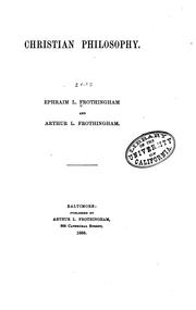Cover of Christian philosophy by Ephraim Langdon Frothingham