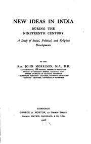 Front cover of New ideas in India during the nineteenth century by Morrison, John