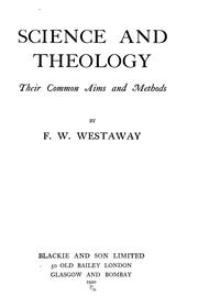 Front cover of Science and theology by F. W. Westaway