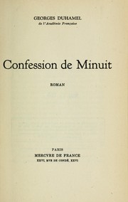 Cover of Confession de minuit by Georges Duhamel