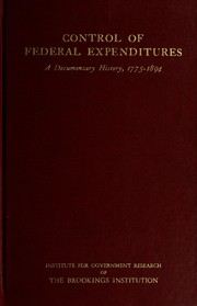 Front cover of Control of federal expenditures by Fred Wilbur Powell