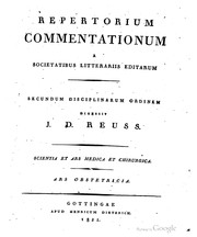 Front cover of Repertorium commentationum a societatibus litterariis editarum by J. D. Reuss