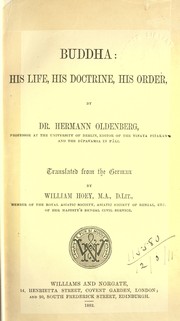 Front cover of Buddha: his life, his doctrine, his order by Hermann Oldenberg
