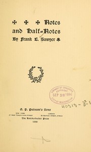Cover of Notes and half-notes by Frank E. Sawyer