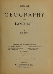 Front cover of Manual of geography and language by Charles Eben Mann