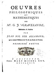 Cover of Oeuvres philosophiques et mathématiques by Willem Jacob 's Gravesande