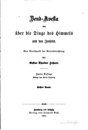 Cover of Zend-Avesta by Gustav Theodor Fechner