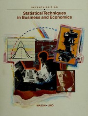 Front cover of Statistical techniques in business and economics by Robert Deward Mason