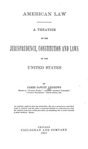 Front cover of American law by James De Witt Andrews