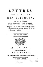 Front cover of Lettres sur l'origine des sciences by Jean Sylvain Bailly