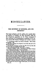 Front cover of Miscellanies, critical, imaginative, and juridical by Samuel Warren