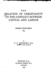 Front cover of The Relation of Christianity to the Conflict Between Capital and Labour by Charles Freer Andrews