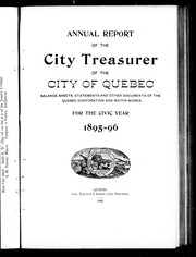 Cover of Annual report of the city treasurer of the city of Quebec by C. J. L. Lafrance