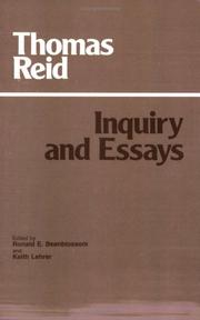 Cover of Thomas Reid's Inquiry and essays by Thomas Reid
