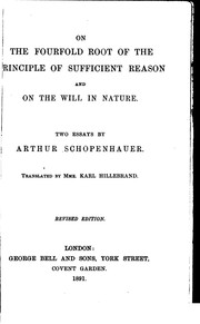 Front cover of On the fourfold root of the principle of sufficient reason by Arthur Schopenhauer
