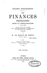 Front cover of Les finances françaises sous la Restauration, 1814-1830: faisant suite aux "Finances sous l .. by Jean Baptiste Rosario Gonzalve de Nervo