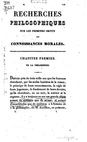 Cover of Recherches philosophiques sur les premiers objets des connaissances morales by Louis Gabriel Ambroise de Bonald