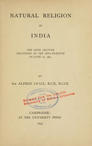 Front cover of Natural religion in India by Alfred Comyn Lyall