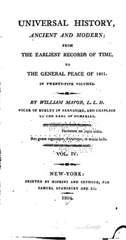 Cover of Universal history, ancient and modern by William Fordyce Mavor