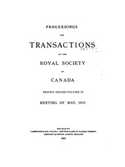 Cover of Proceedings and Transactions of the Royal Society of Canada: Déliberations Et Mémoires de la .. by Royal Society of Canada