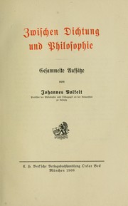 Cover of Zwischen Dichtung und Philosophie by Johannes Immanuel Volkel